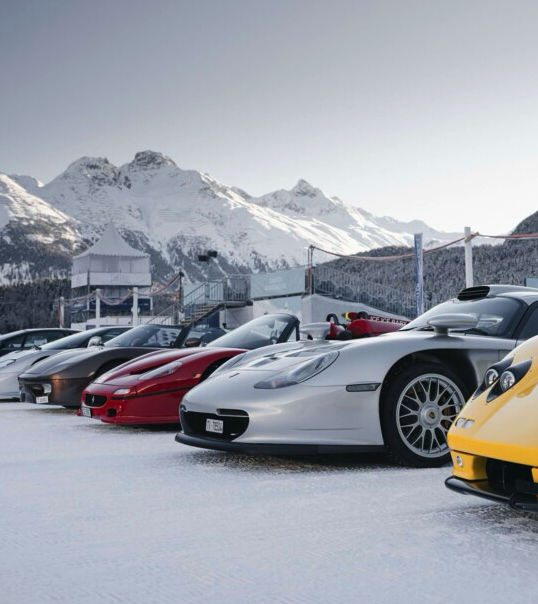 High-value vehicle being handled under specialist event logistics operation